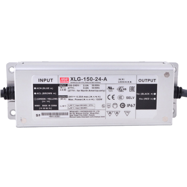 Meanwell XLG-150-24-A UL Listed IP67 24VDC 150W Power Supply Meanwell XLG-150-24-A UL Listed IP67 24VDC 150W Power Supply